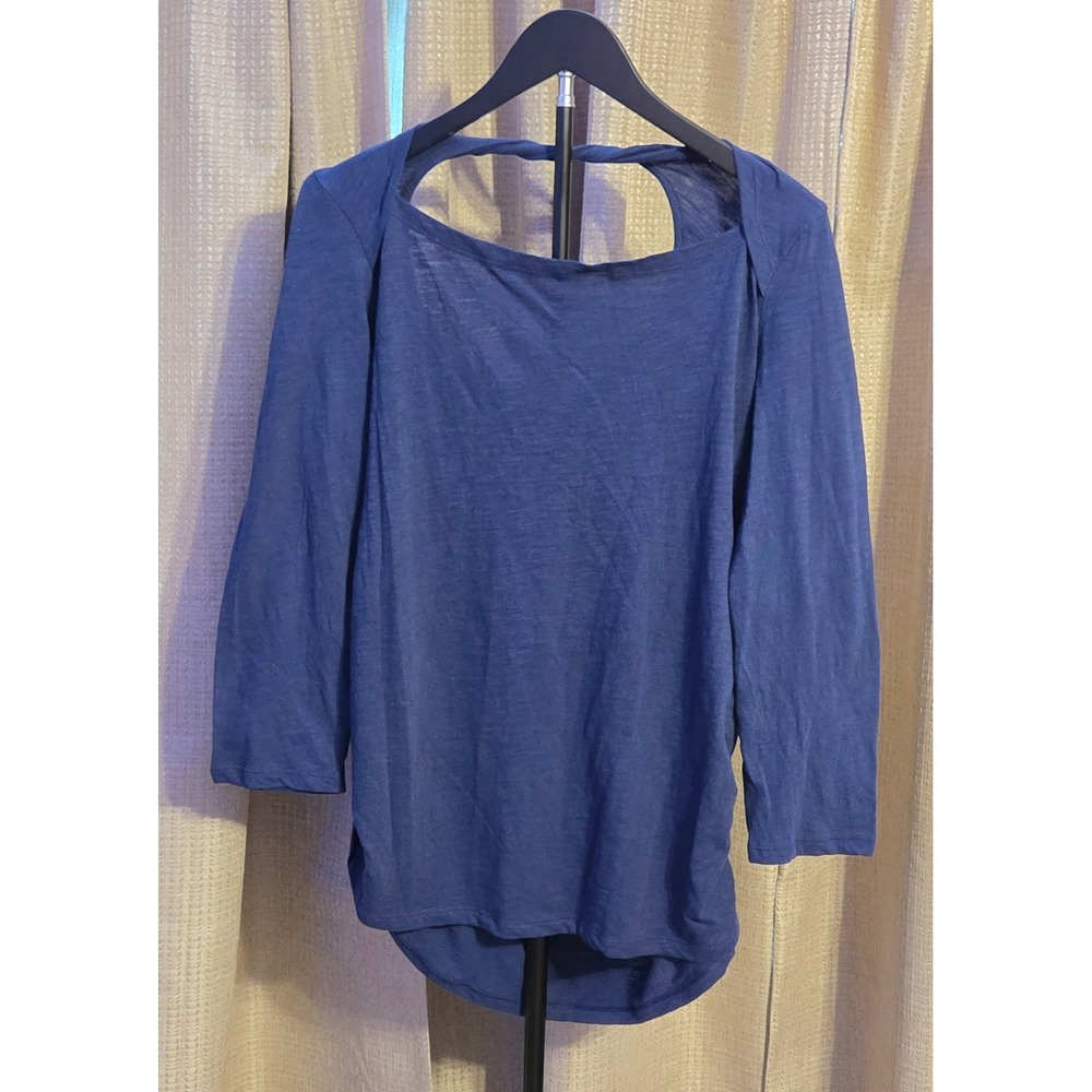 Old Navy Long Sleeve Maternity Shirt Women's Size XL Navy Twist Back